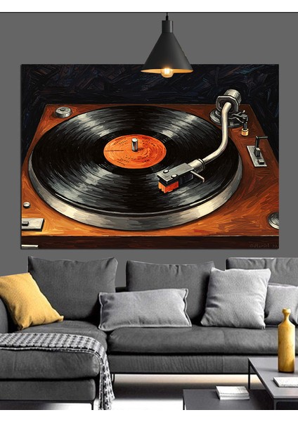 Vinil Plak Pikap Müzik Dekoratif Kanvas - Mdf Ahşap Tablo fırsatları