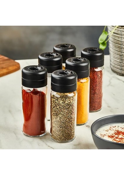 Life 6 Adet 245 ml Döner Kapaklı Cam Baharatlık Takımı MIT1085