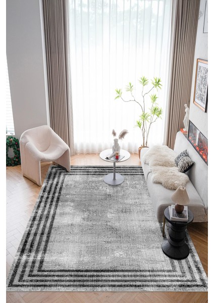 Yeni Desen Yıkanabilir Kaymaz Tabanlı Bohem Tarz Dijital Baskı Salon Halısı, Yumuşak Dokulu Lüks Halı Modeli ve 40 x 60 Gri Renk Dikdörtgen Halı