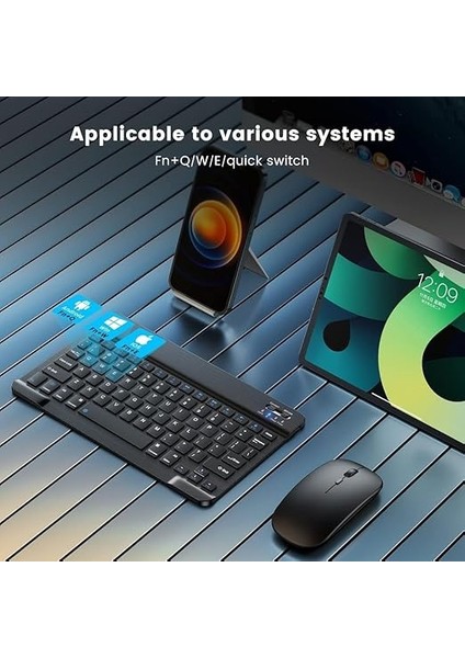 Bluetooth Kablosuz Şarjlı Türkçe Q Klavye Alüminyum Alışım Bluetooth Mini Mouse Süper Hafif Taşınabillir Bluetooth Eşleştirmeli Midi Klavye 25CM x 15CM indirimleri