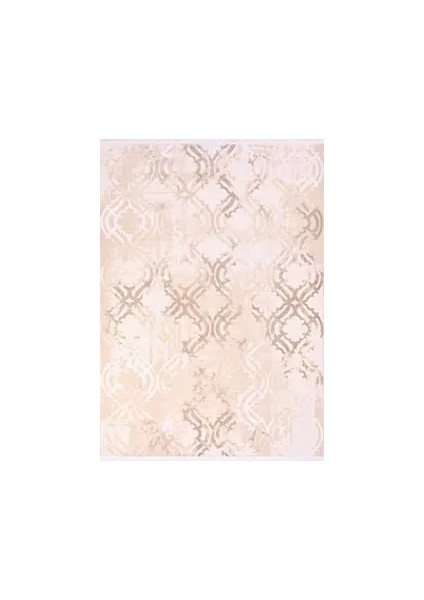 Segura Modern Bej Viskon ve Akrilik Pamuk Tabanlı Makine Halısı