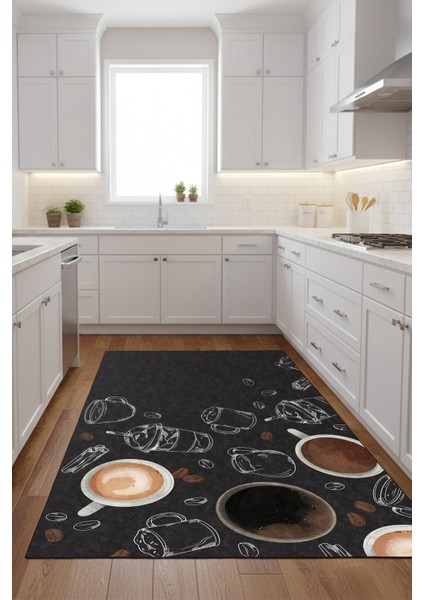 Yeni Desen Yıkanabilir Kaymaz Tabanlı Bohem Tarz Dijital Baskı Salon Halısı, Yumuşak Dokulu Lüks Halı Modeli ve 40 x 60 Siyah Renk Dikdörtgen Halı