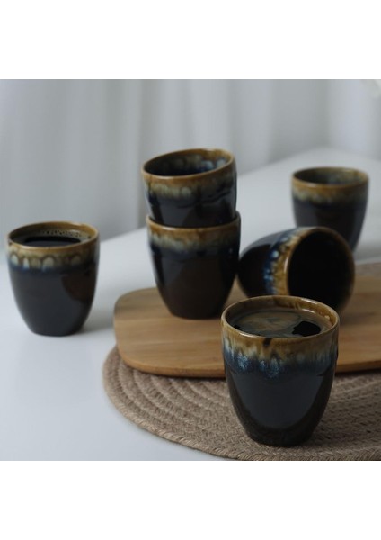 Shizen Siyah Kupa 8 cm 6 Adet Q29