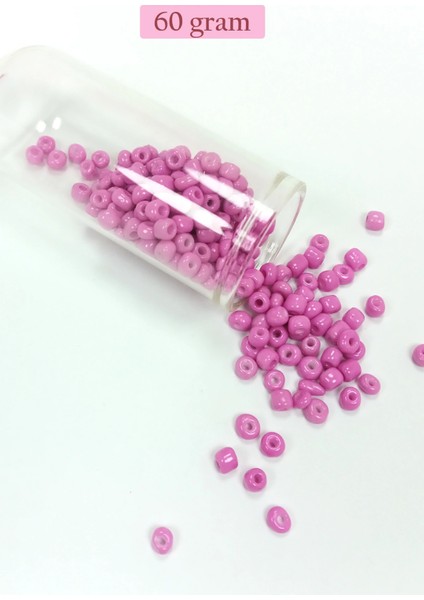 Litaetrend Dökme Cam Kum Boncuk Büyük Boy (6/0) 4 mm - 60 Gram - Koyu Pembe - BNC127