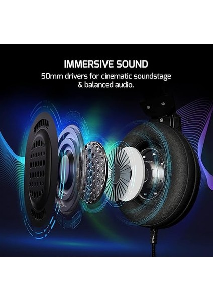 Kugon USB Gaming Headset - 7.1 Virtual Surround Sound, Wired LED Headphones With 50MM Drivers, Comfort Design, 360 Spatial Audio, Noise Cancelling Mic For Pc, Laptop, Black indirimleri