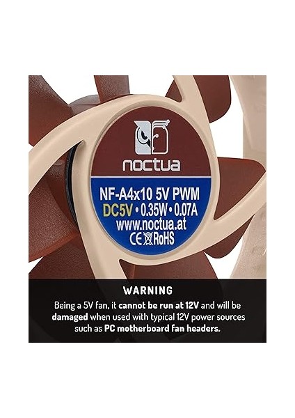 NF-A4X10 5V Pwm, USB Güç Adaptörü Kablolu, Premium Sessiz Fan, 4-Pin, 5V Versiyonu (40X10 Mm, Kahverengi) modelleri
