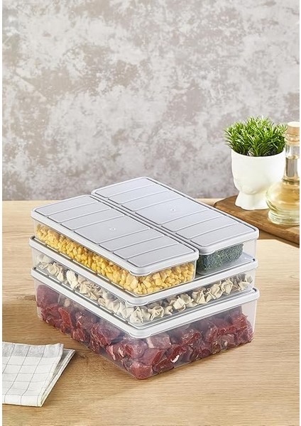 Home Nora 4'lü 4 Lt.+ 2,5 Lt.+ 1,2 Lt+1,2 Lt Saklama Kabı Ekru fiyatları