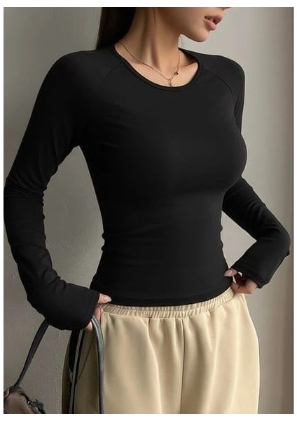 Siyah Uzun Kollu Tam Boy Bluz