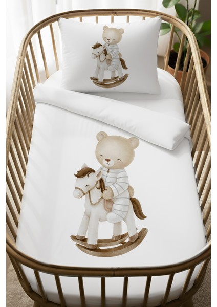 %100 Pamuk Anne Yanı 60X100 Beşik Nevresim Takımı