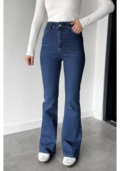 Kadın Yüksek Bel Ispanyol Paça Jean Kot Pantolon P-00018901 modelleri