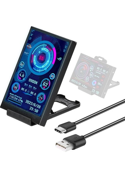 Inç IPS Ekran USB Ikincil Ekran Bilgisayarlar Cpu Gpu Ram HDD Saat Tarih Ekranı Yatay Dikey Ekran Anahtarı