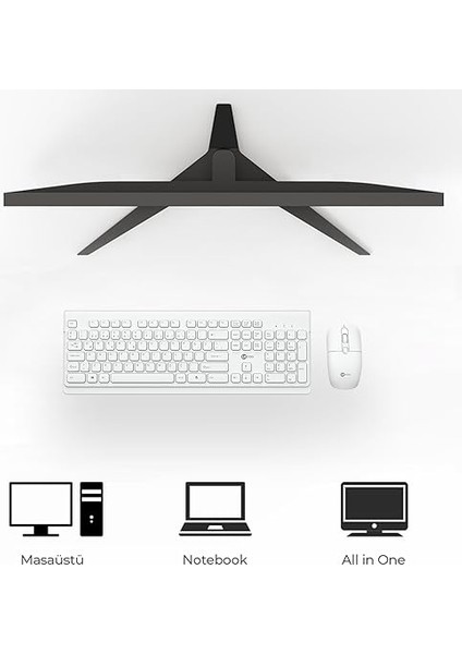 KW203 Kablosuz Türkçe Q Klavye & Mouse Set - Qwerty Türkçe Dizilim Klavye, 1600DPI Optik Fare, Win/mac Uyumlu, Sıvı Dökülmesine Dayanıklı, Tam Boyutlu Türkçe Q Klavye Mouse Seti Beyaz fiyatları