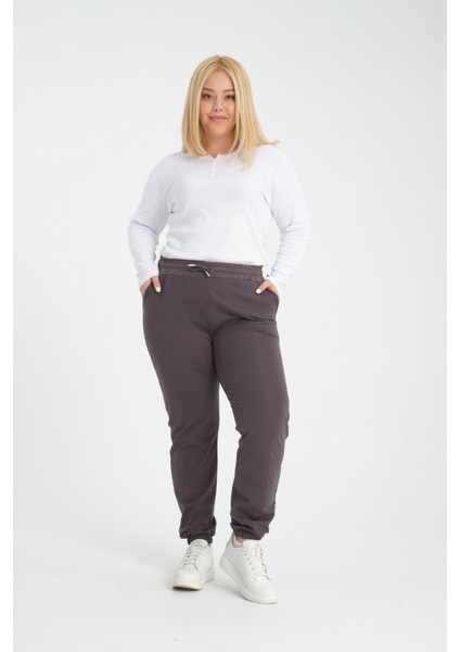 Curve Kışlık Jogger Cepli Dalgıç Kumaş Şardonlu Polar Eşofman Altı