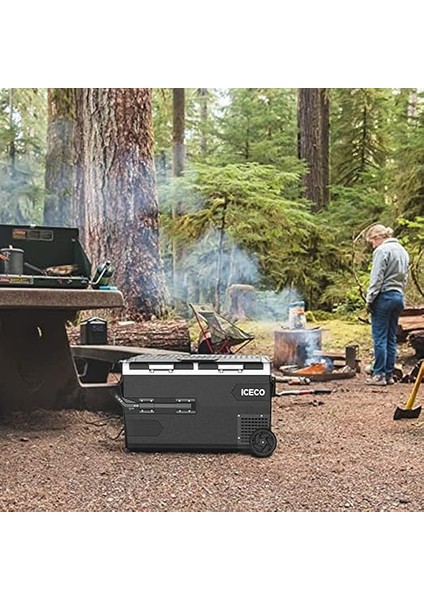 K75D 12/24V 75LT Akülü, Kablolu, Çift Bölmeli Kompresörlü Tekerlekli Outdoor Oto Buzdolabı & Dondurucu fırsatları