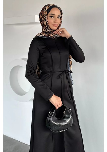 Bel Bağcıklı Tesettür Dalgıç Elbise P-00018950 fiyatları