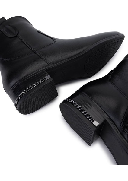 Kadın Hakiki Deri Siyah Deri Topuklu Bot 322 2152713 Bn Bot SK25-26 Sıyah Dr fırsatları