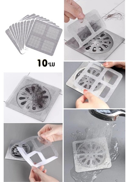 10'lu Banyo ve Mutfak Lavabo Koku Önleyici ve Haşere Böcek Önleyici Gider Filtresi
