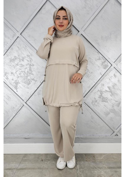 Kadın Taş Detalı Bağcıklı Tesettür Takım modelleri