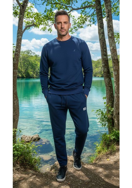 İndigo Erkek Bisiklet Yaka İndigo Uzun Kol Eşofman Takımı fiyatları