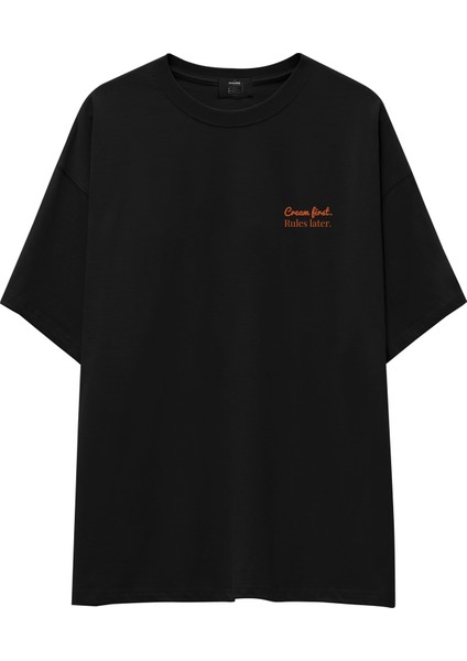 Irish Coffee Oversize Tişört - Siyah fiyatları