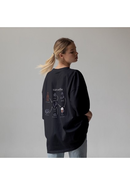 Irish Coffee Oversize Tişört - Siyah modelleri