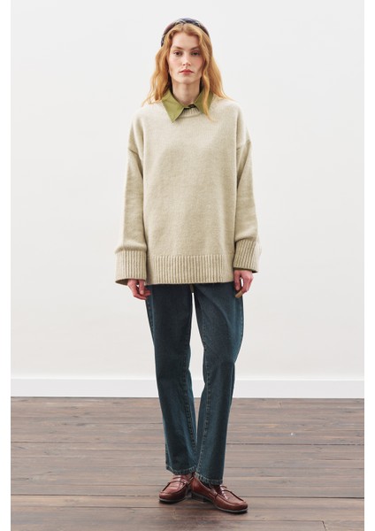 Chunky Oversıze Kazak Bej