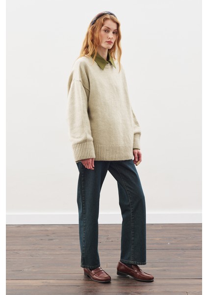 Chunky Oversıze Kazak Bej