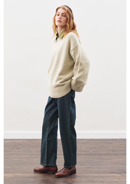 Chunky Oversıze Kazak Bej