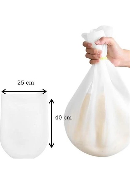 Büyük Hamur Torbası Silikon Şeffaf Hamur Yoğurma Torbası Ekmek Makarna Mantı Hamuru Kolay
