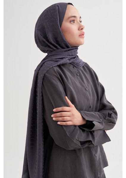 Luxe Desen Liora Pamuk Şal Füme