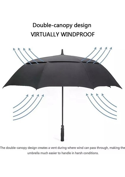 Çif Katmanlı Fiber Gövdeli Kauçuk Sap Fiber Otomatik Protokol Şemsiye Siyah 135 cm fiyatları