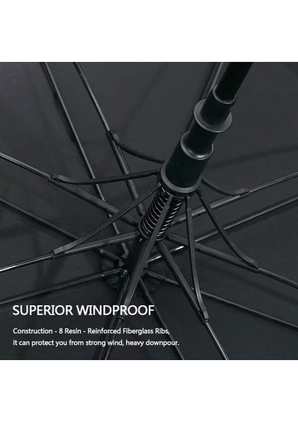 Çif Katmanlı Fiber Gövdeli Kauçuk Sap Fiber Otomatik Protokol Şemsiye Siyah 135 cm fırsatları