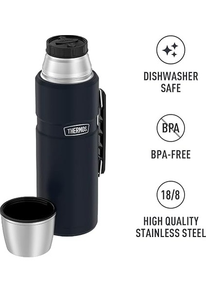 Paslanmaz King SK2020 Vakum Yalıtımlı Içecek Şişesi, 75 Oz, Mat Mavi indirimleri