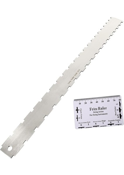 2 Adet Gitar Boyun Cetveli Gitar Yarıçapı Ölçer Gitar Kurulum Araç Kiti Müzik Aleti Cetveli Müzik Aleti Aracı Düz Gitar Cetveli Ölçü Aleti Paslanmaz Çelik Teller Plastik