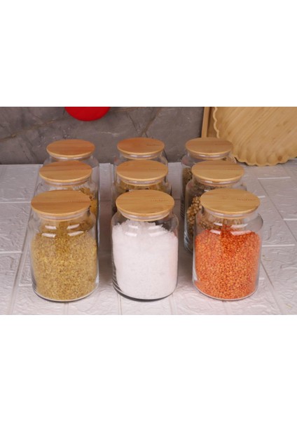 Zone - 9'lu Cam Saklama Kabı 800ML Vakumlu Bambu Kapaklı fırsatları
