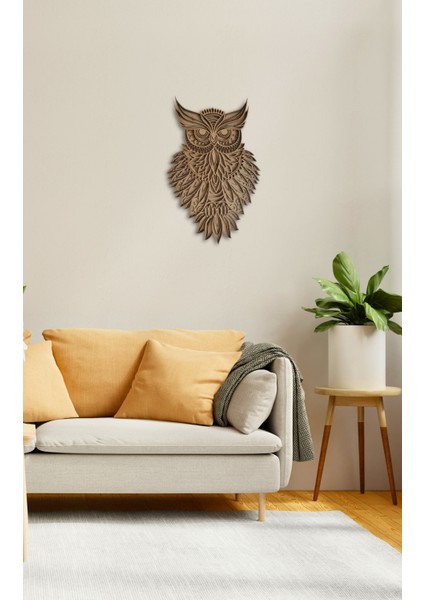 Bohem Ev Dekoru Baykuş Temalı Ahşap Duvar Dekoru Baykuş Duvar Süsü Natürel Ham Ahşap Katmanlı Dekoru fırsatları