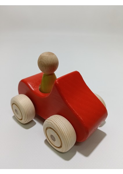 Ahşap Oyuncak Araba Sarı Kırmızı Renk Peg Bebek fırsatları