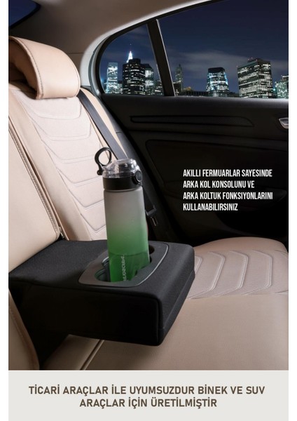 Citroen C8 3 Tekli Oto Koltuk Kılıfı Ön Arka Set Bej Scr