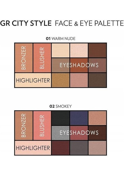 Rose City Style Face & Eye Palette Göz ve Yüz Paleti (Warm Nude 01) modelleri