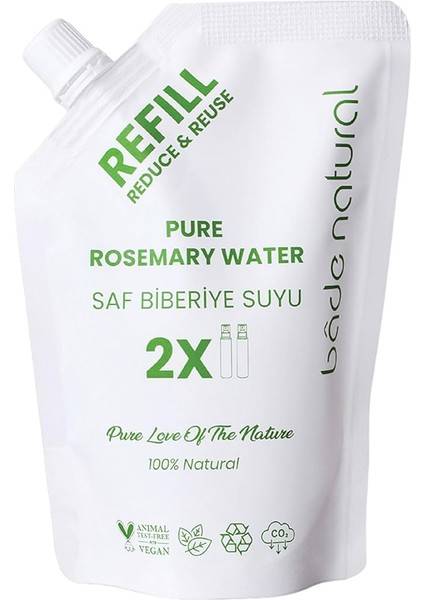 Natural Biberiye Suyu Güçlendirici Saç Toniği Refill Paket 200 ML%100 Doğal ve Saf