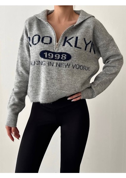 Yarım Fermuar Yaka Detaylı Kazak fiyatları