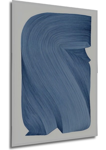 Dekoratif Ahşap Dikdörtgen Tablo Mavi Dalgalar modelleri