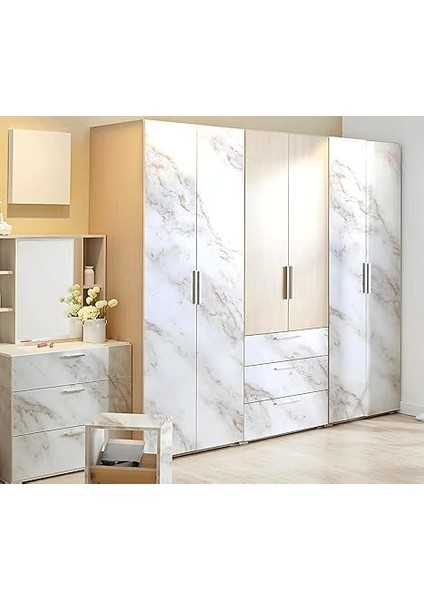 Mermer Desenli Kendinden Yapışkanlı Folyo 5 Metre, 60 Cm, Vinil, Kendindenyapışkanlı, Dekor Folyosu, Pencere Çıkartması, Pvc Çıkartma, Mobilya, Mutfak Dolabı, Granit (Beyaz Mermer Desenli) modelleri