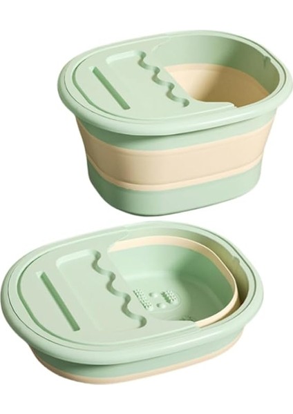 Katlanabilir Ayak Banyosu, Uyumaya Yardımcı Olmak Için Ayak Masajlı Ayak Banyosu, Ayak Spa, Ayak Daldırma Küveti Yatıştırıcı Yeşil Çok Fonksiyonlu modelleri