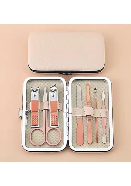 Parça Profesyonel Manikür Pedikür Seti, Tırnak Makası, Kaş Makası, Cımbız, Rose Gold No:2-3