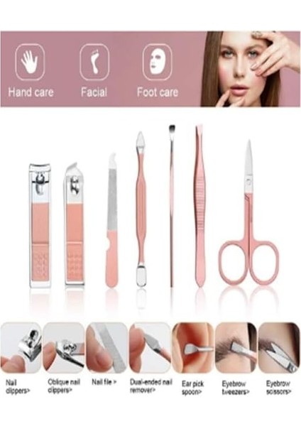 Parça Profesyonel Manikür Pedikür Seti, Tırnak Makası, Kaş Makası, Cımbız, Rose Gold No:2-3 fırsatları