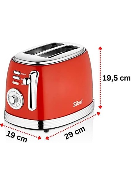 60'lı Yılların Retro Ekmek Kızartma Makinesi 2 Dilim Paslanmaz Çelik | Çift Yuvalı Ekmek Kızartma Makinesi | 6 Kademeli | Otomatik Kapanma | Kırıntı fiyatları