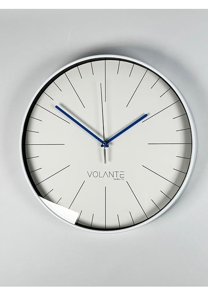 Modern Duvar Saatleri Noble Serisi 35 cm Ø Gerçek Cam Ev/ofis/mutfak/sınıf/okul Sessiz & Akar (Beyaz-Mavi) modelleri