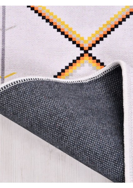 Otantik MDL492 Modern Baskı Halı Silinebilir Yıkanabilir Salon Antre Mutfak Halı Yolluk