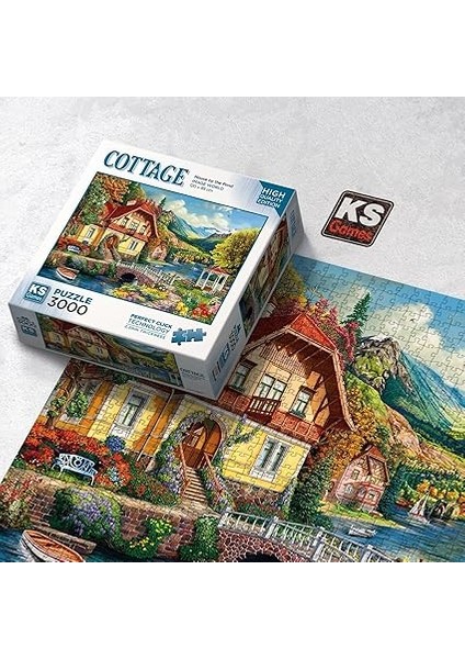 Games 3000 Parça Gölet Kenarındaki Ev Puzzle fırsatları